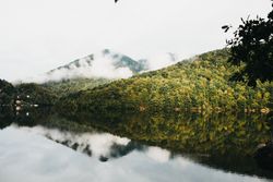Amazing lake near mountains