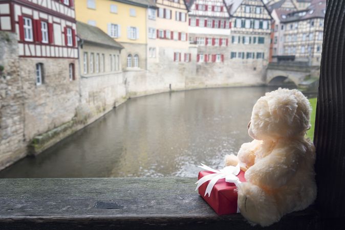 Plush toy and gift in German town