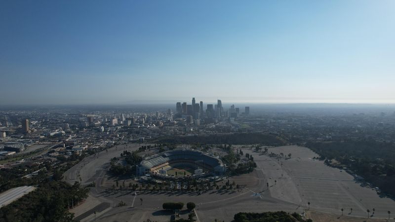 Aerial view of Los Angeles, California, US