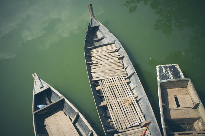 Old traditional boats on water