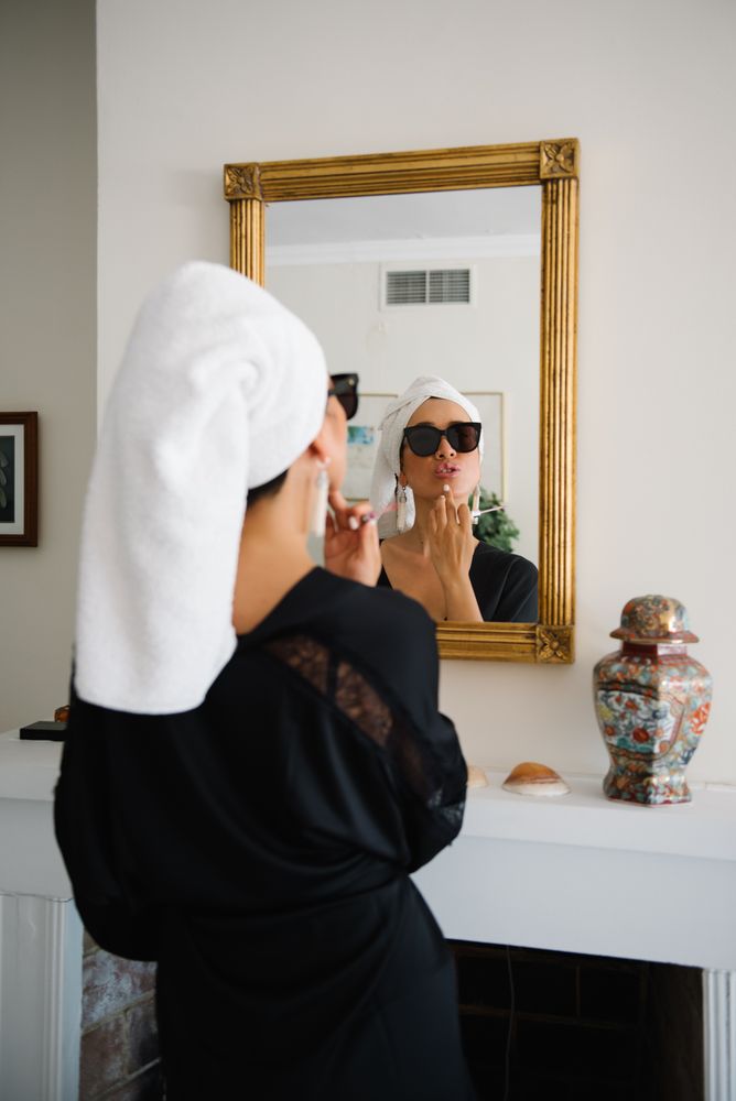 Elegant Chinese woman getting ready