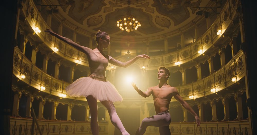 Professional Male and Female Performers Rehearse their Choreography Together Before the show