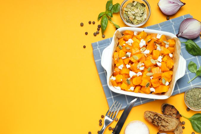 Fall season tasty food concept - baked pumpkin
