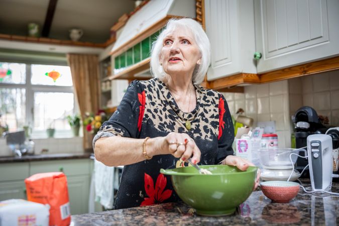 Woman baking at home