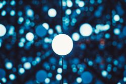 Garlands with blue lights