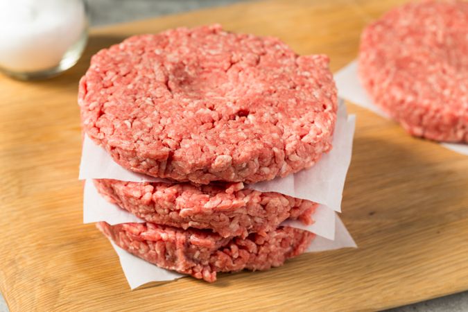 Raw Grass Fed Beef Hamburgers