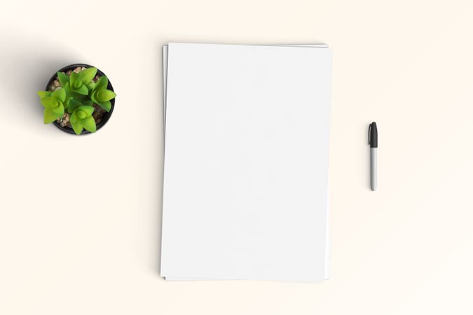 Modern workspace with  copy space on color background
