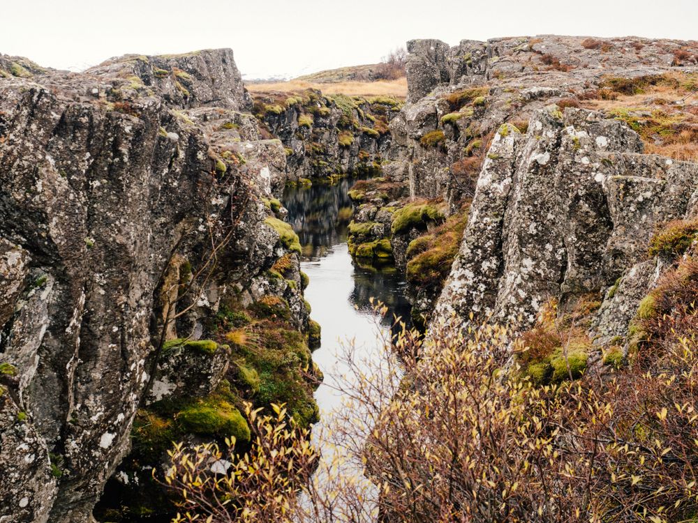 River running between stones
