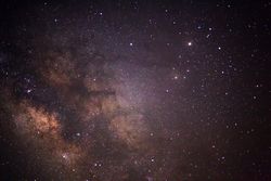 milky way galaxy and space dust in the universe, Long exposure photograph, with grain.