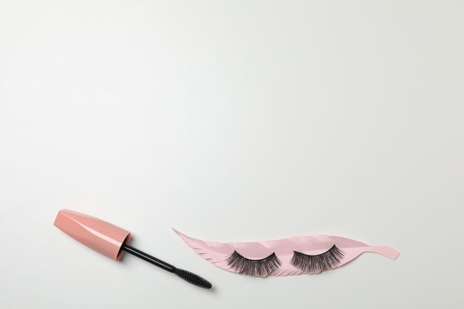 False eyelashes, concept of different makeup accessories