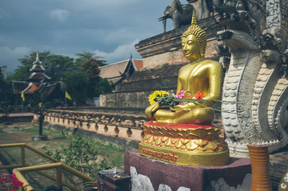 Buddha statue near old temple