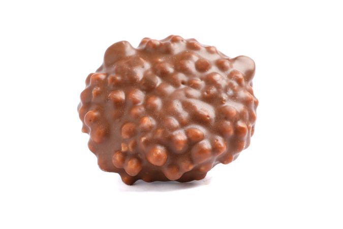 Chocolate cookie with caramel filling isolated on blank background