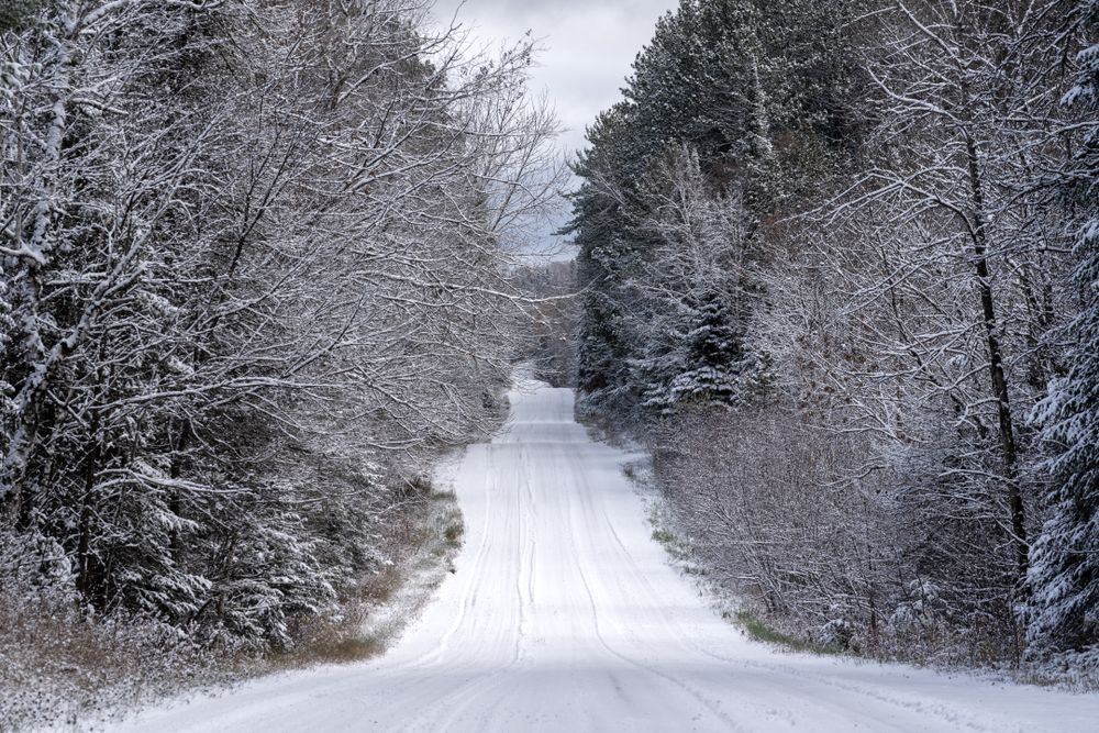 Snow covered road in Minnesota