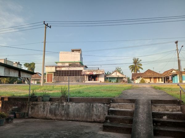 Morning View In The Village In Indonesia