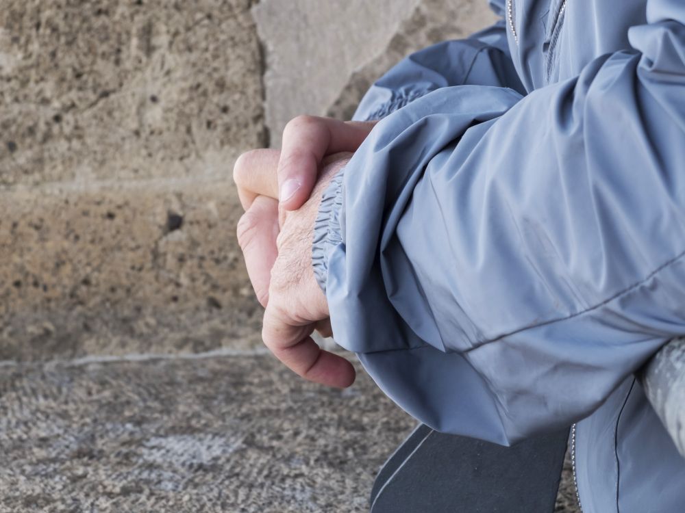 Hands of a man- close up outdoors