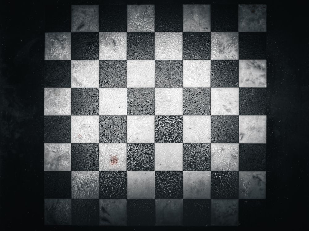 A wet chess or chercker board