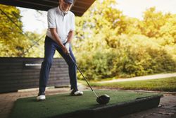 Man on the driving range