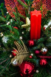 Christmas festive composition of table center piece