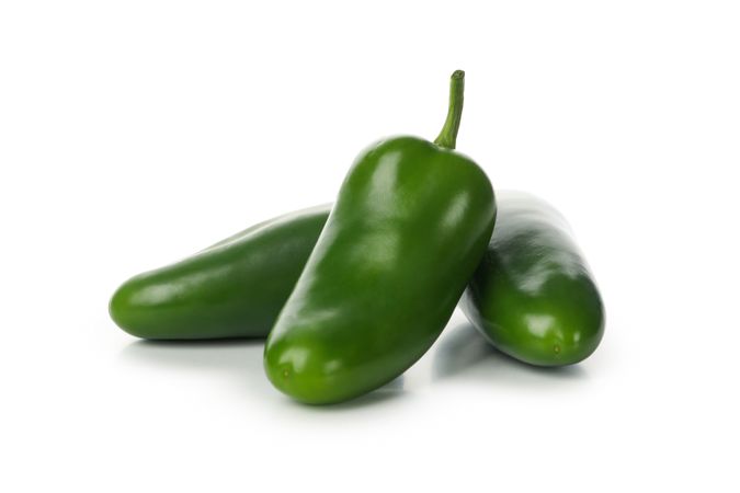 Fresh green pepper isolated on blank background