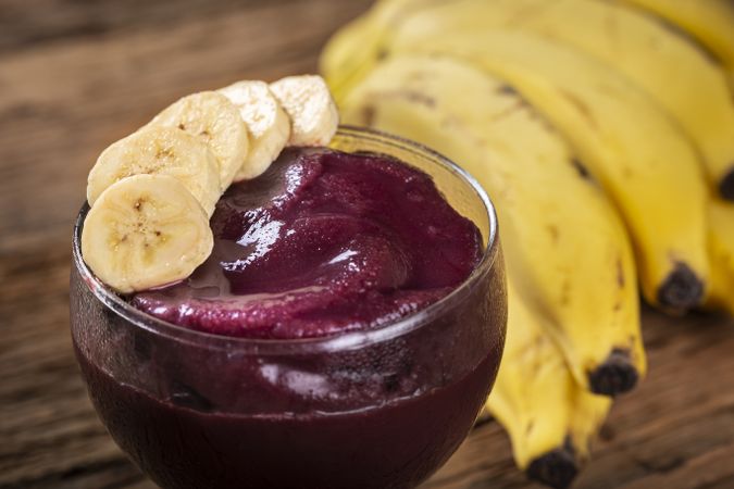 Açai with banana. Brazilian acai.