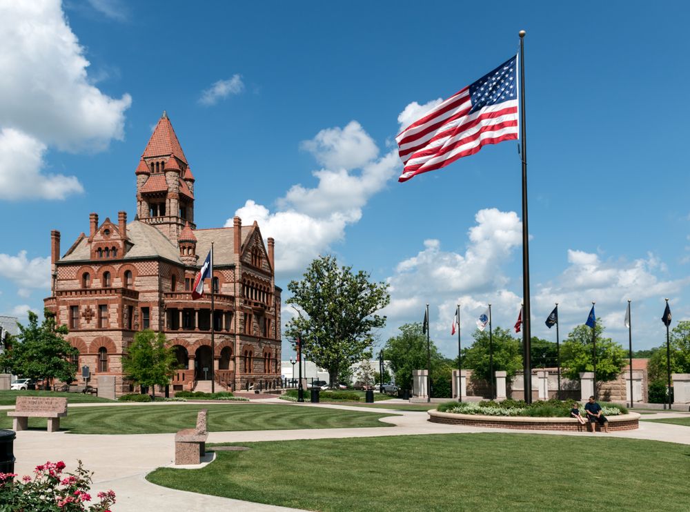 The Hopkins County Courthouse in Sulphur Springs, Texas
