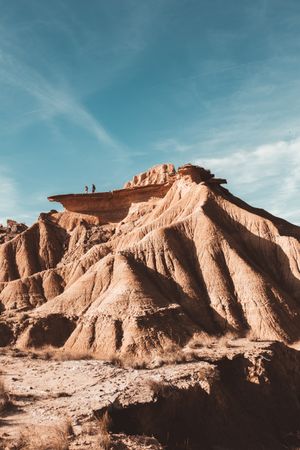 Picturesque sandy cliffs in sunlight