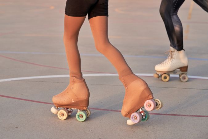 Training of roller skating on street