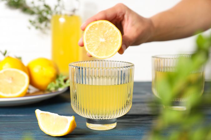 Concept of tasty drink, Limoncello, Italian lemon liqueur