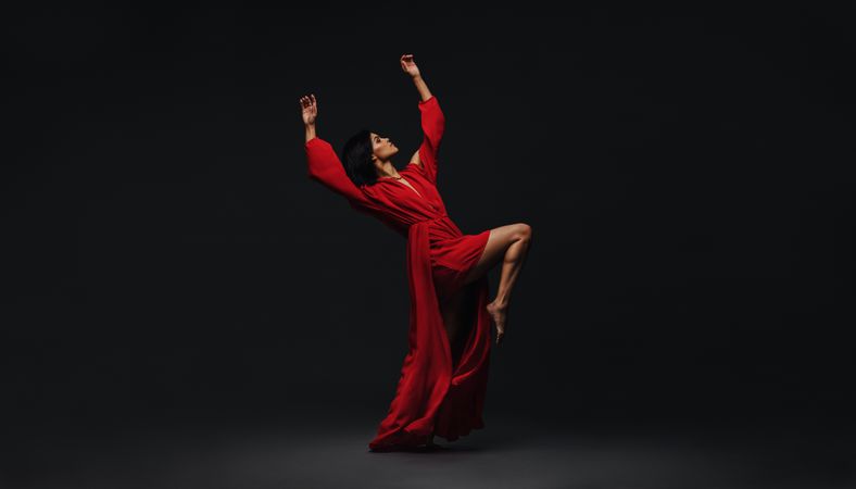 Woman dancing in studio