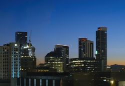 Modern megapolis in dark night