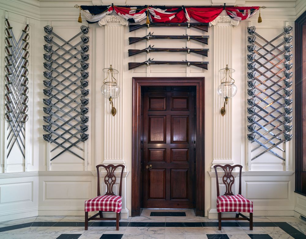 Armory on display in Colonial Williamsburg, Virginia