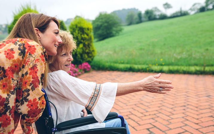 Woman in a wheelchair with her daughter