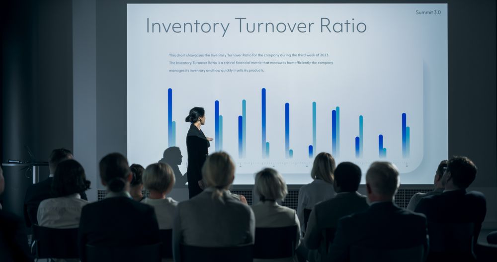 Corporate Event: Female CEO Giving Presentation To Colleagues or Investors In the Conference Room Of Innovative Startup Office.