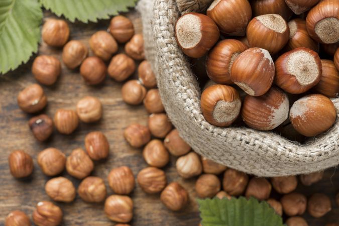 Close up view nuts in bowl