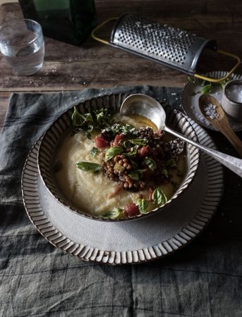 Polenta with vegetarian ragut