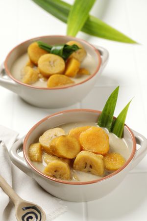 Banana and Sweet Potato Compote, Indonesian Food.