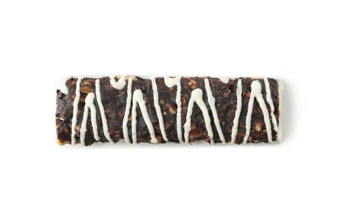 Tasty granola bar isolated on blank background