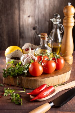 Ingredients for cooking on the table