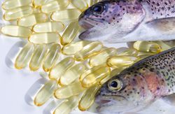 Fish oil pills with trout fish