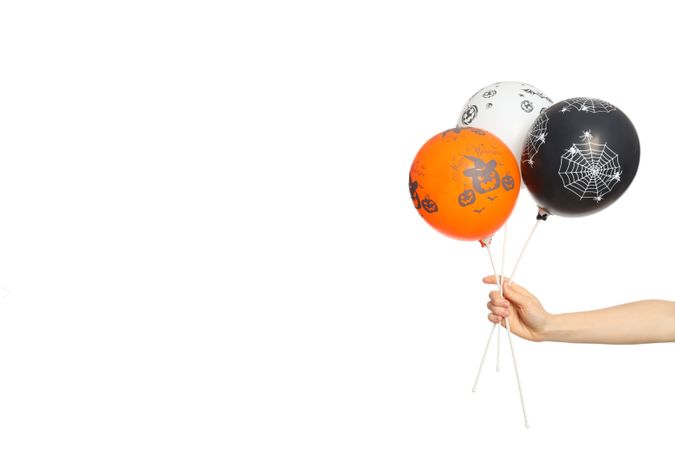 Concept of Halloween mood, Halloween balloons, isolated on blank background