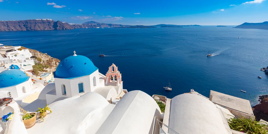 Santorini view over the sea