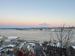 Port of Quebec's Old City at sunset