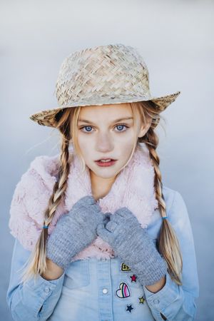 Stylish girl looking at camera