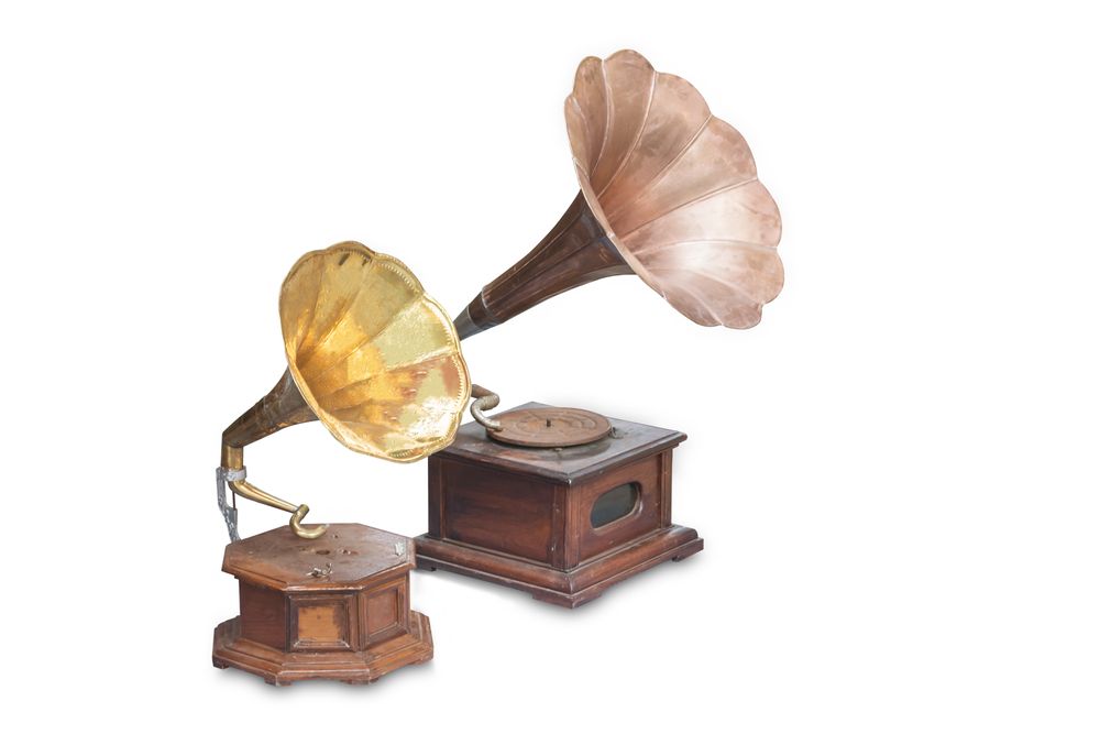 Vintage phonograph, record player, gramophone