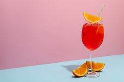 Italian Spritz, delicious summer cocktail, space for text