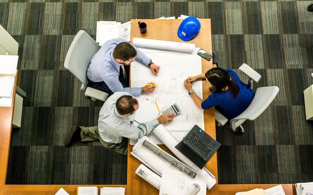 Engineers having a meeting