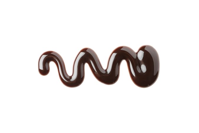 Melted chocolate isolated on blank background. Chocolate sauce