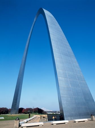 View of the Gateway Arc with bridge, St. Louis, Missouri