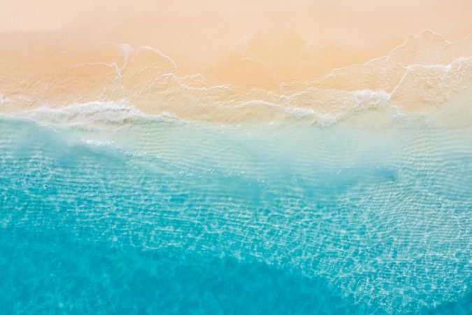 Aerial landscape picture of clear blue ocean waters