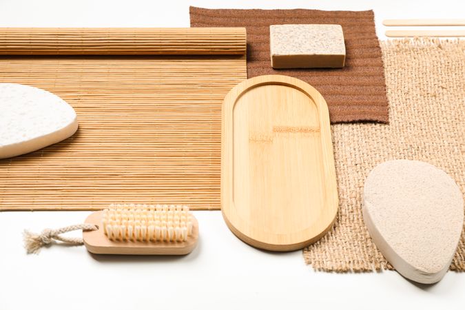 Flat lay of creative moodboard composition, concept of moodboard